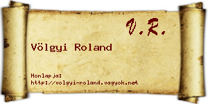 Völgyi Roland névjegykártya